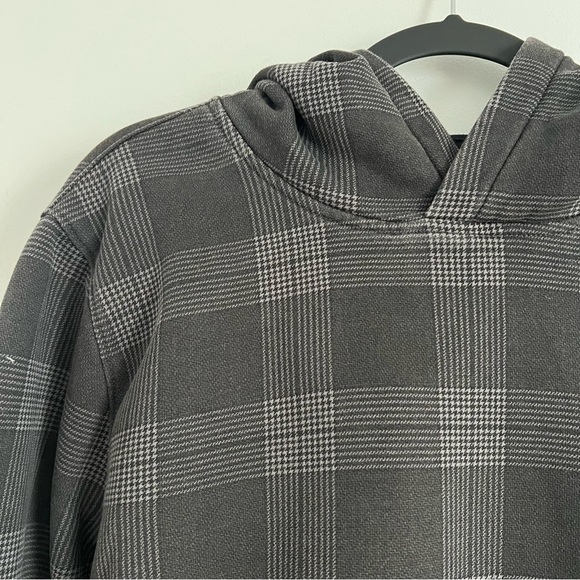 Hollister Dark Gray Plaid Hoodie - Picture 3 of 6